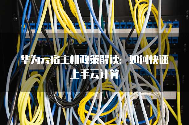 华为云宿主机政策解读:如何快速上手云计算