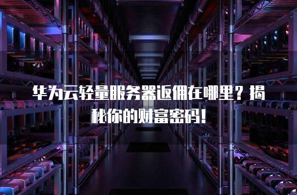 华为云轻量服务器返佣在哪里?揭秘你的财富密码!