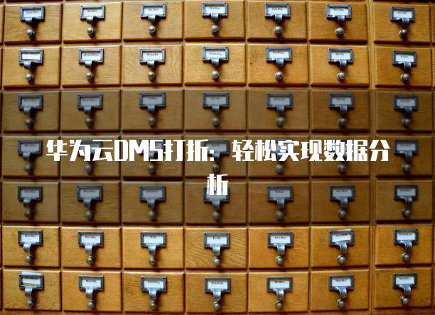 华为云DMS打折:轻松实现数据分析