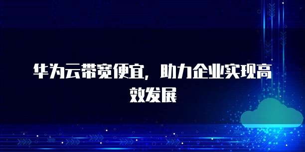华为云带宽便宜,助力企业实现高效发展