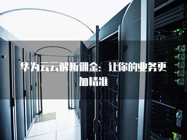 华为云云解析佣金:让你的业务更加精准