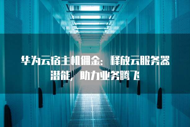华为云宿主机佣金：释放云服务器潜能，助力业务腾飞
