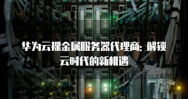 华为云裸金属服务器代理商: 解锁云时代的新机遇