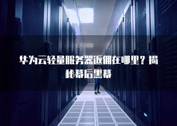 华为云轻量服务器返佣在哪里?揭秘幕后黑幕