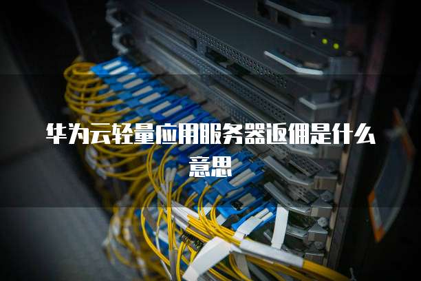 华为云轻量应用服务器返佣是什么意思