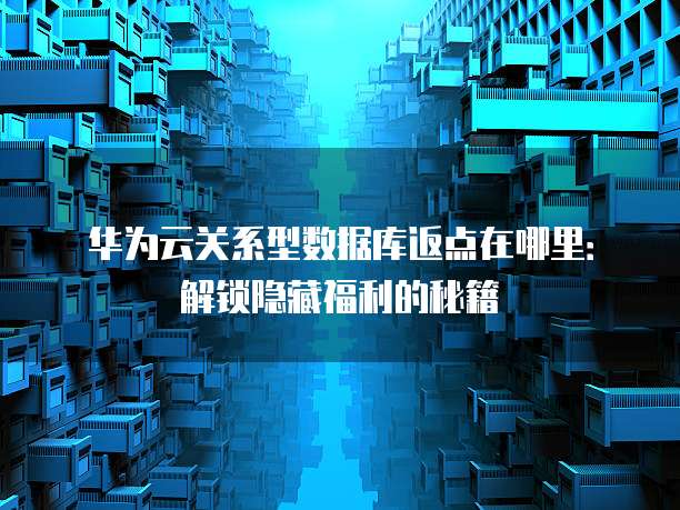 华为云关系型数据库返点在哪里:解锁隐藏福利的秘籍