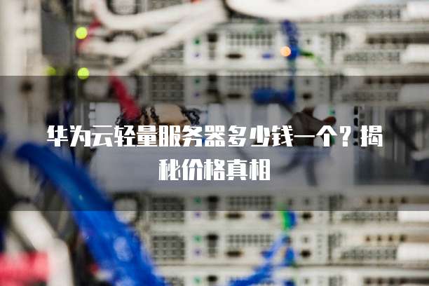 华为云轻量服务器多少钱一个?揭秘价格真相