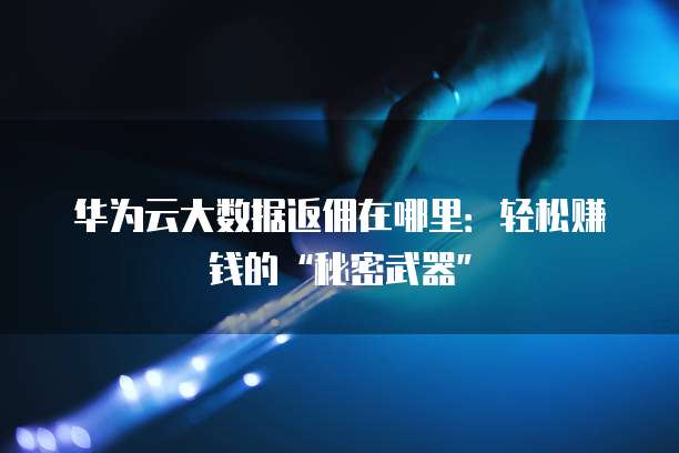 华为云大数据返佣在哪里:轻松赚钱的“秘密武器”