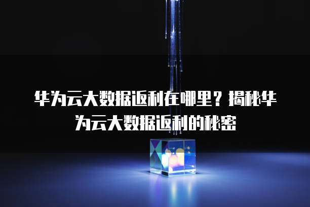 华为云大数据返利在哪里?揭秘华为云大数据返利的秘密
