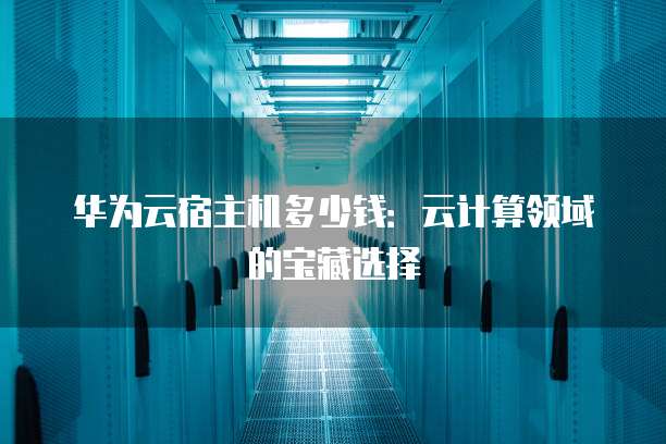 华为云宿主机多少钱:云计算领域的宝藏选择