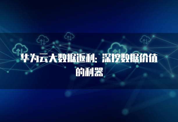 华为云大数据返利: 深挖数据价值的利器