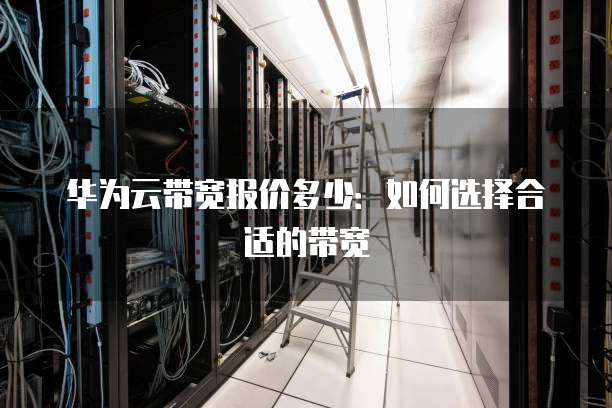华为云带宽报价多少:如何选择合适的带宽