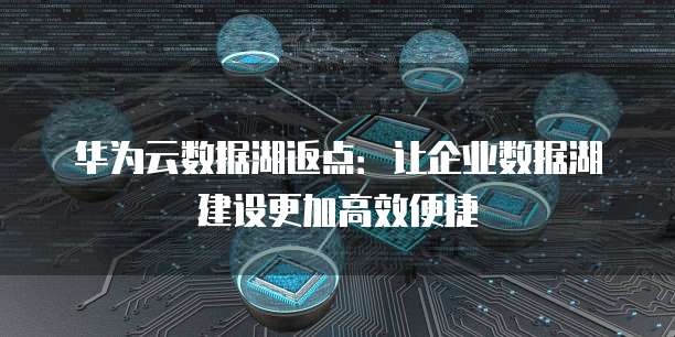 华为云数据湖返点:让企业数据湖建设更加高效便捷