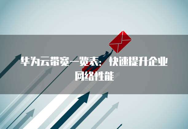 华为云带宽一览表:快速提升企业网络性能