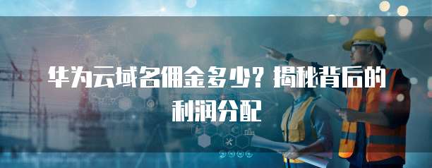 华为云域名佣金多少？揭秘背后的利润分配