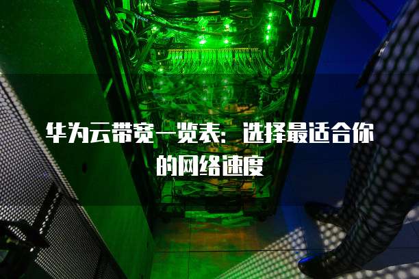 华为云带宽一览表:选择最适合你的网络速度
