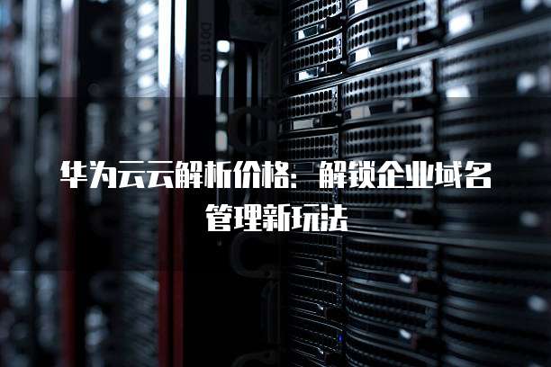 华为云云解析价格:解锁企业域名管理新玩法