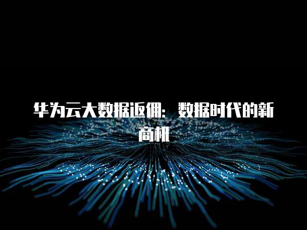 华为云大数据返佣:数据时代的新商机