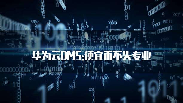 华为云DMS:便宜而不失专业