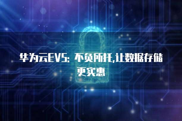 华为云EVS: 不负所托,让数据存储更实惠