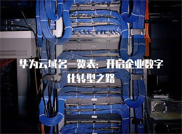 华为云域名一览表:开启企业数字化转型之路