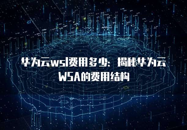 华为云wsl费用多少：揭秘华为云WSA的费用结构