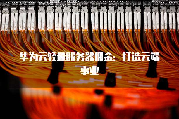 华为云轻量服务器佣金:打造云端事业