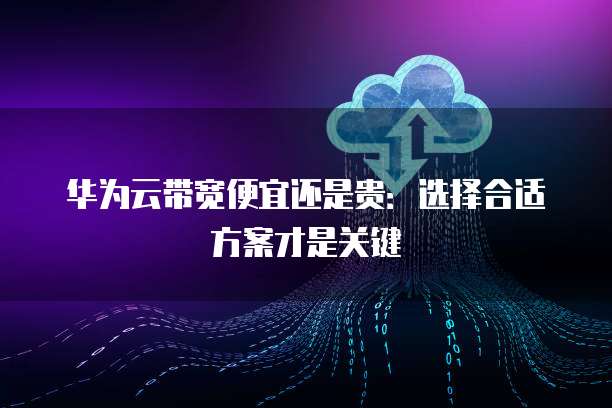 华为云带宽便宜还是贵:选择合适方案才是关键