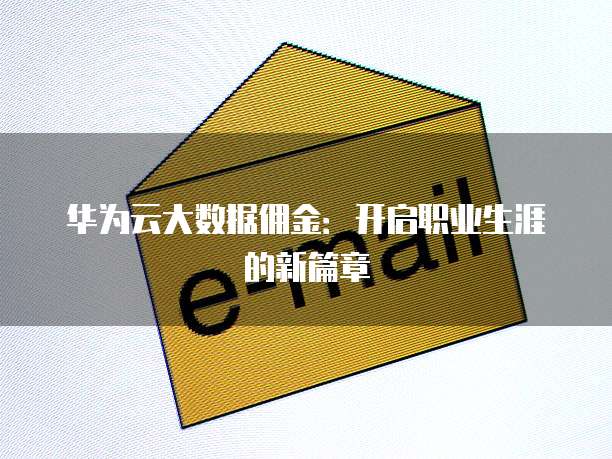 华为云大数据佣金:开启职业生涯的新篇章