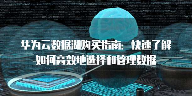 华为云数据湖购买指南:快速了解如何高效地选择和管理数据