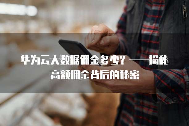华为云大数据佣金多少?——揭秘高额佣金背后的秘密