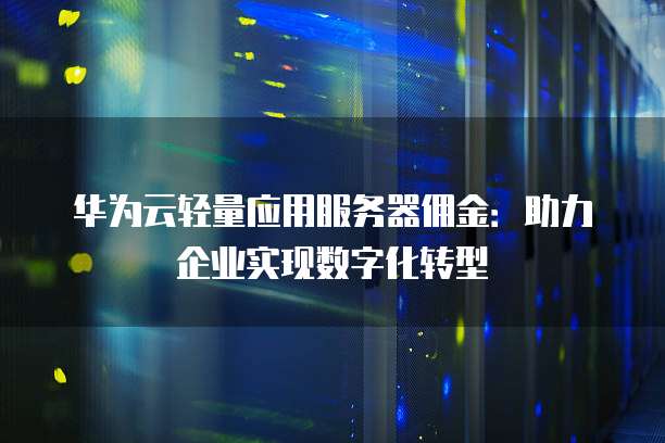华为云轻量应用服务器佣金:助力企业实现数字化转型