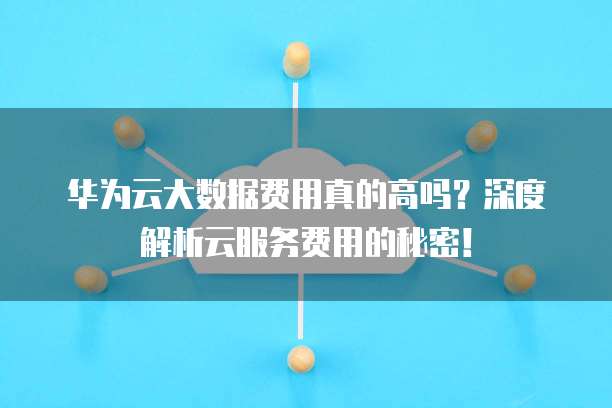 华为云大数据费用真的高吗?深度解析云服务费用的秘密!