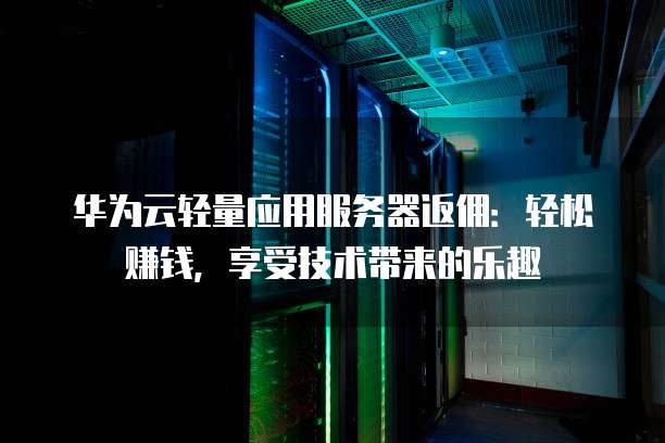 华为云轻量应用服务器返佣：轻松赚钱，享受技术带来的乐趣