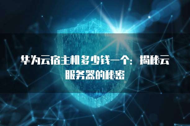 华为云宿主机多少钱一个:揭秘云服务器的秘密