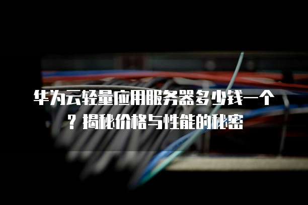 华为云轻量应用服务器多少钱一个?揭秘价格与性能的秘密
