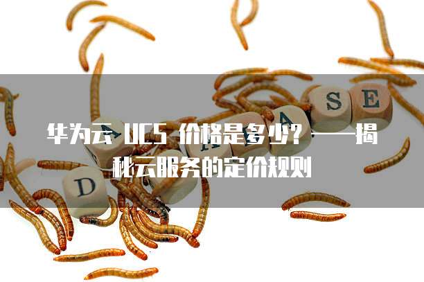 华为云 UCS 价格是多少？&mdash;&mdash;揭秘云服务的定价规则