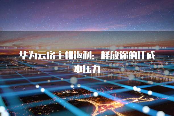 华为云宿主机返利:释放你的IT成本压力