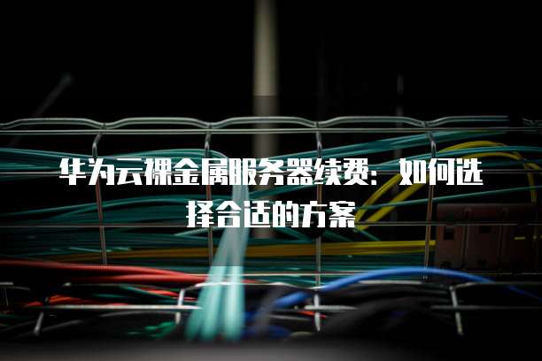 华为云裸金属服务器续费:如何选择合适的方案