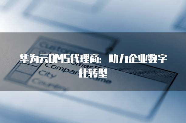 华为云DMS代理商：助力企业数字化转型