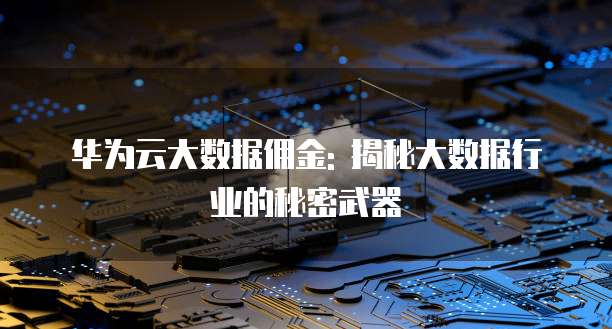 华为云大数据佣金: 揭秘大数据行业的秘密武器