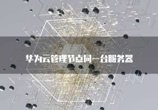 华为云管理节点同一台服务器