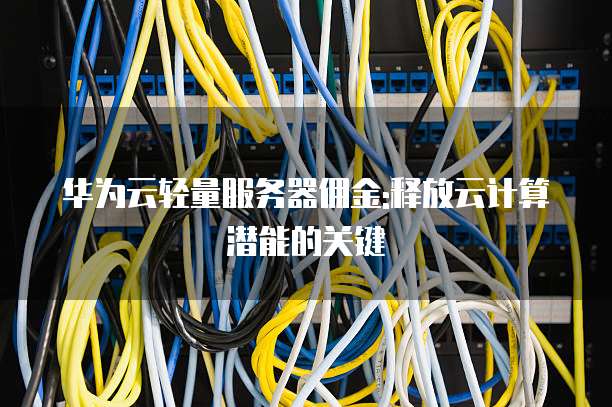 华为云轻量服务器佣金:释放云计算潜能的关键