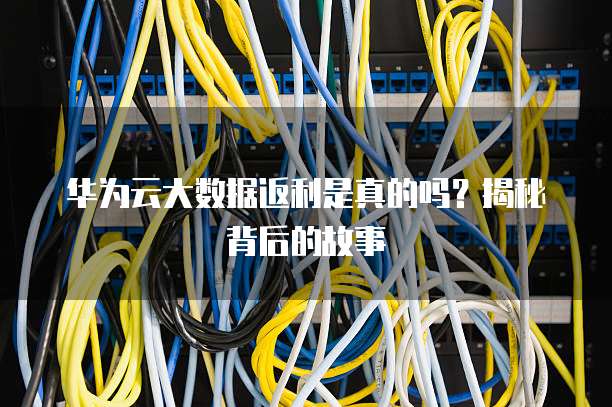 华为云大数据返利是真的吗?揭秘背后的故事