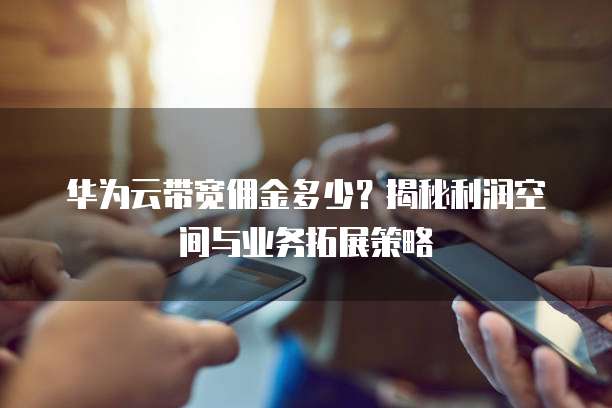 华为云带宽佣金多少?揭秘利润空间与业务拓展策略