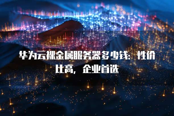 华为云裸金属服务器多少钱:性价比高,企业首选