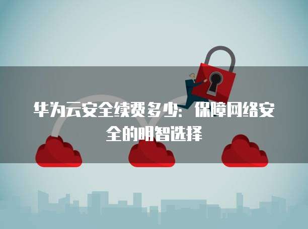 华为云安全续费多少:保障网络安全的明智选择