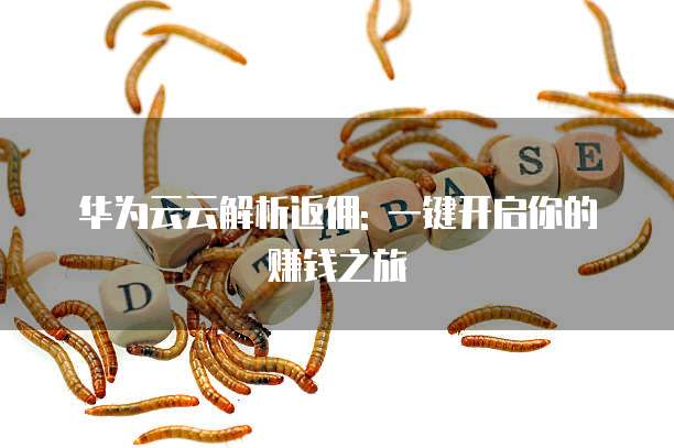 华为云云解析返佣: 一键开启你的赚钱之旅
