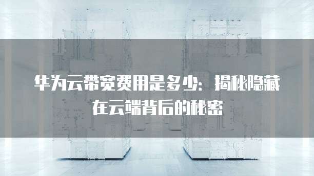 华为云带宽费用是多少：揭秘隐藏在云端背后的秘密