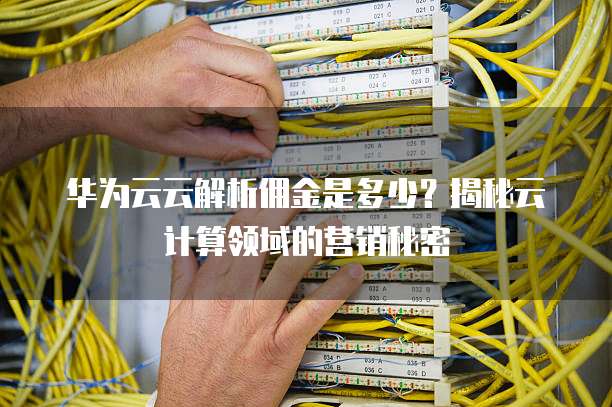 华为云云解析佣金是多少?揭秘云计算领域的营销秘密
